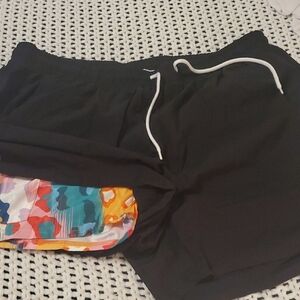 Black Shorts with Colorful Pocket